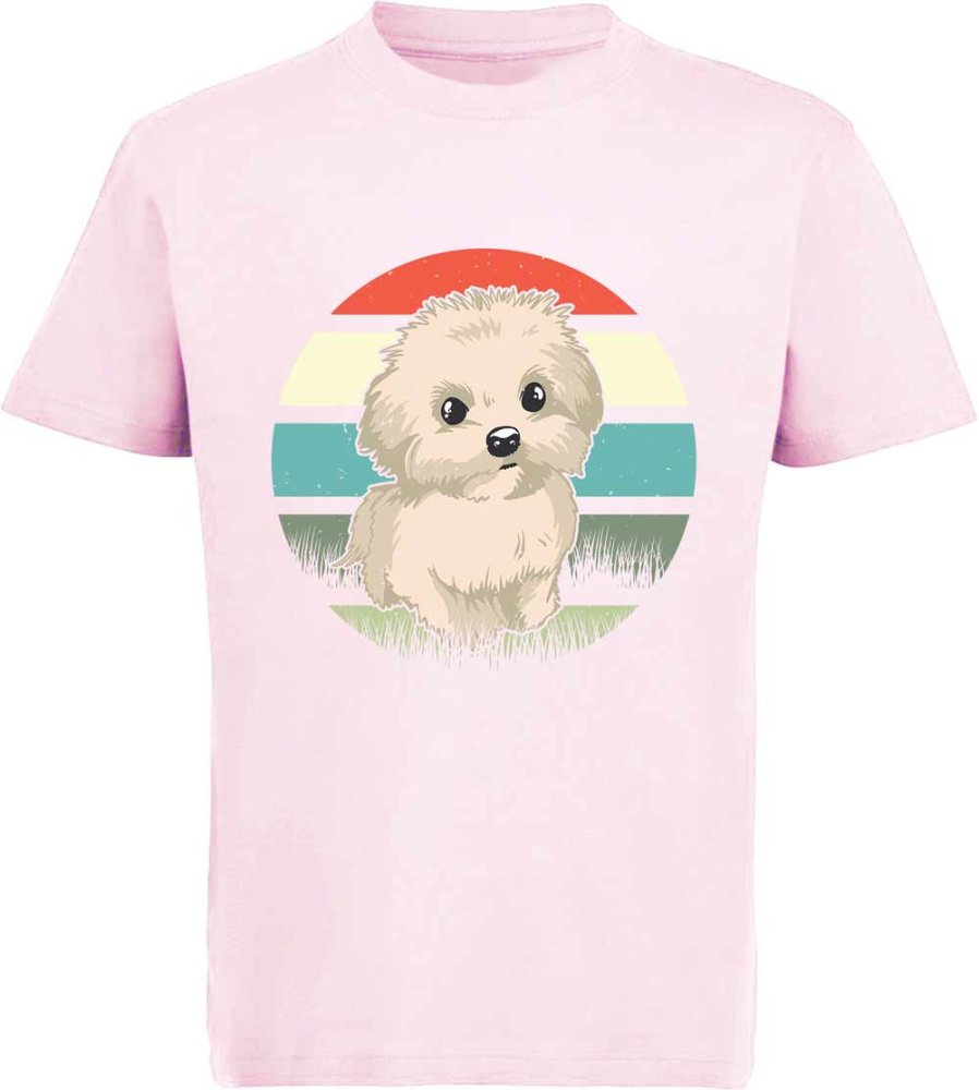 i242 Kinder Hunde T-Shirt rosa