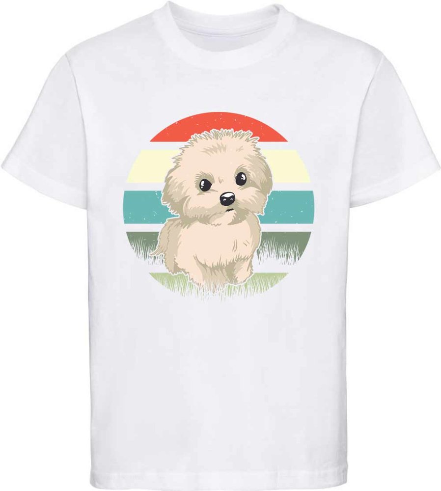 i242 Kinder Hunde T-Shirt weiss