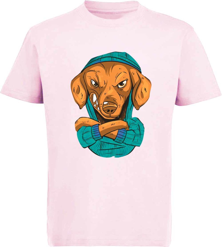 i259 Kinder Hunde T-Shirt rosa
