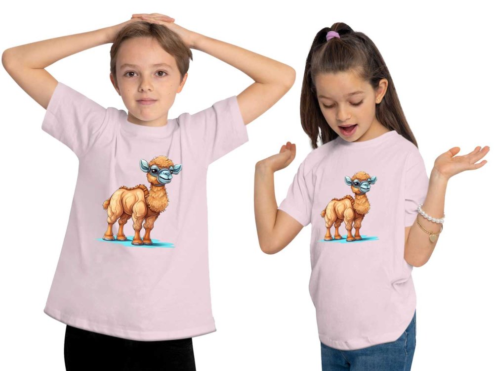 i261 Kinder Wildtier T-Shirt rosa