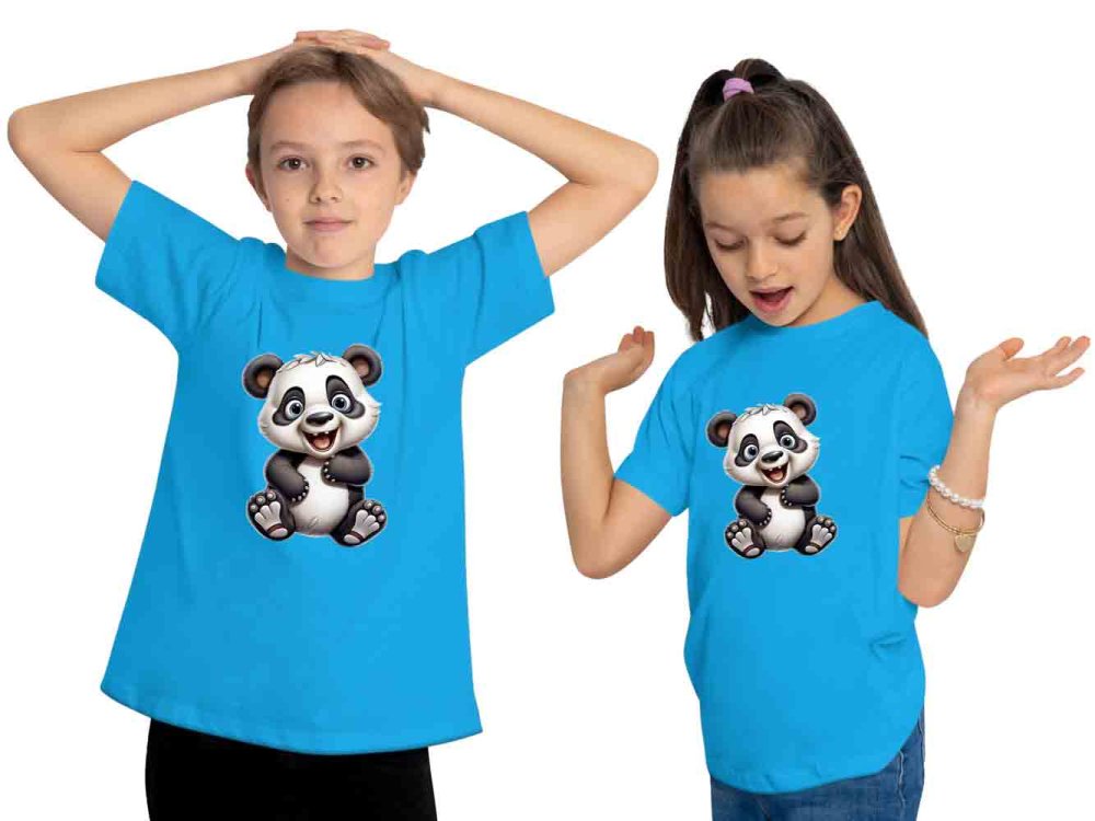 i277 Kinder Wildtier T-Shirt aqua blau