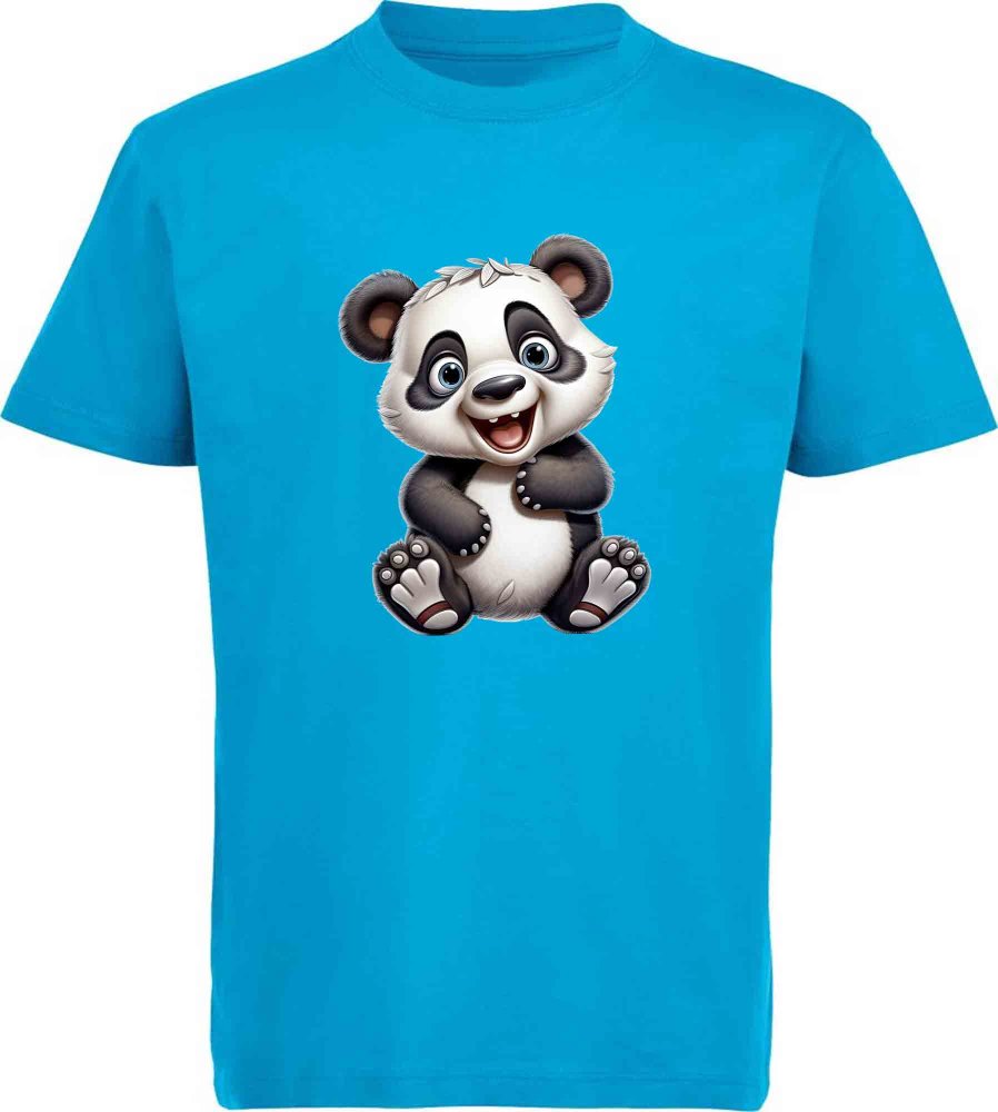 i277 Kinder Wildtier T-Shirt aqua blau