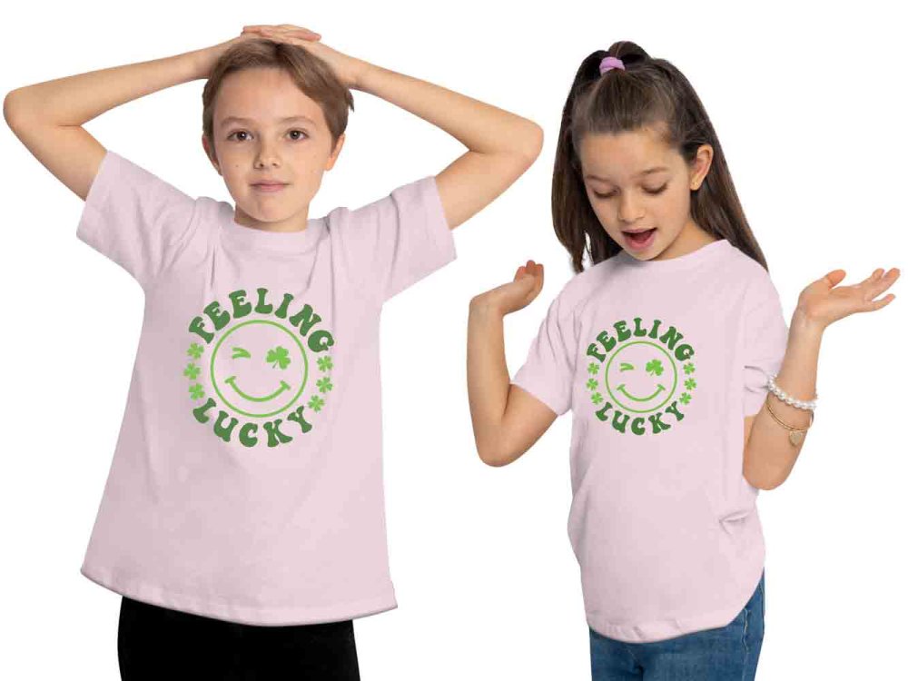 i295 Kinder Smiley T-Shirt rosa