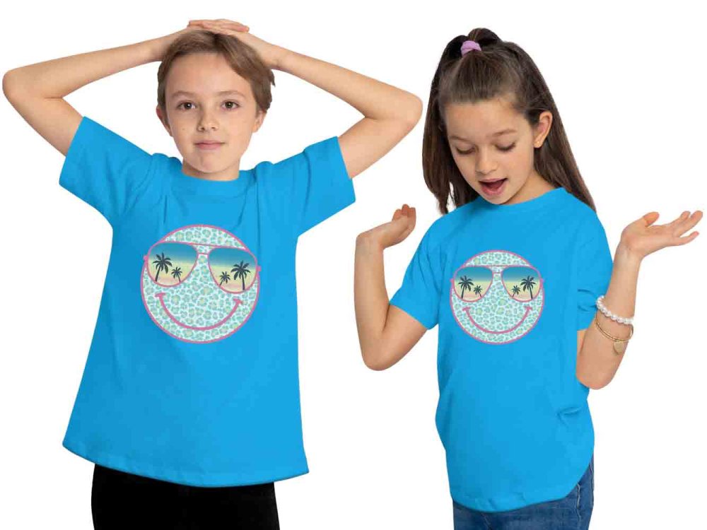 i296 Kinder Smiley T-Shirt aqua