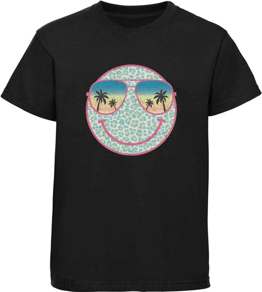 i296 Kinder Smiley T-Shirt schwarz