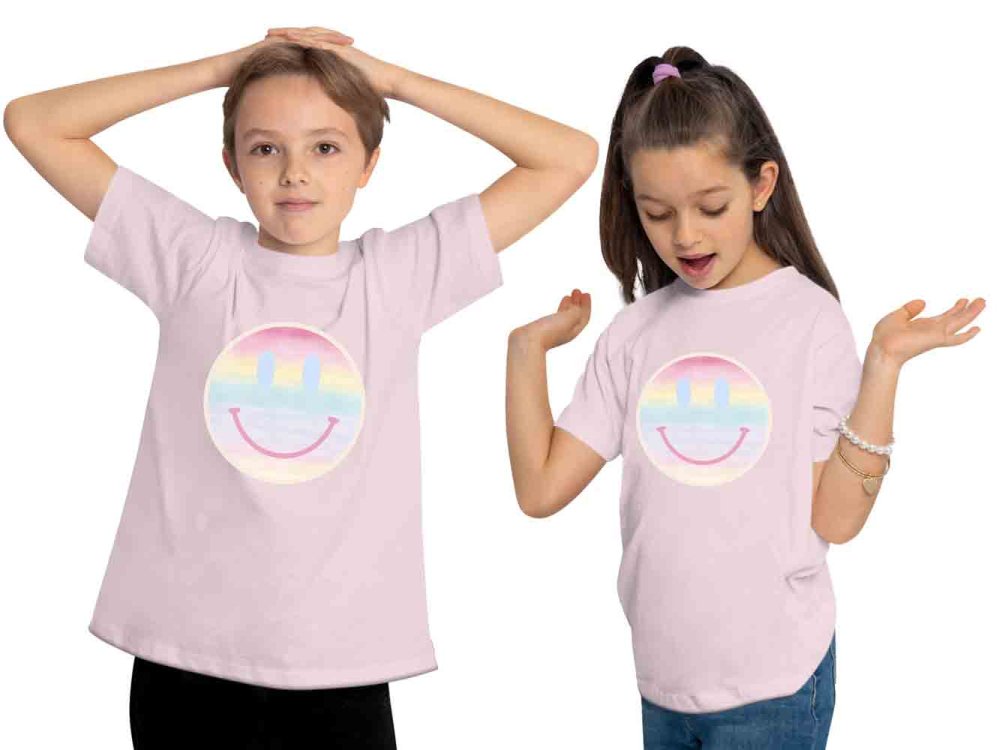 i297 Kinder Smiley T-Shirt rosa