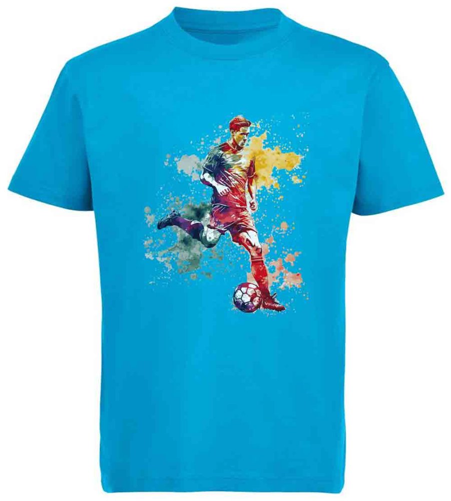 i478 Kinder Fussball T-Shirt aqua blau