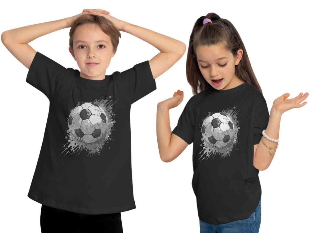 i480 Kinder Fussball T-Shirt schwarz