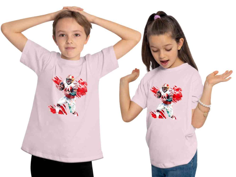 i489 Kinder American Football T-Shirt rosa