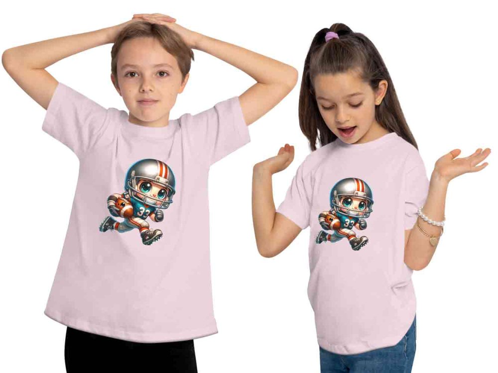 i495 Kinder American Football T-Shirt rosa