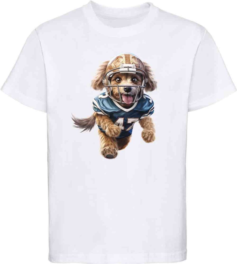 i498 Kinder American Football T-Shirt weiss