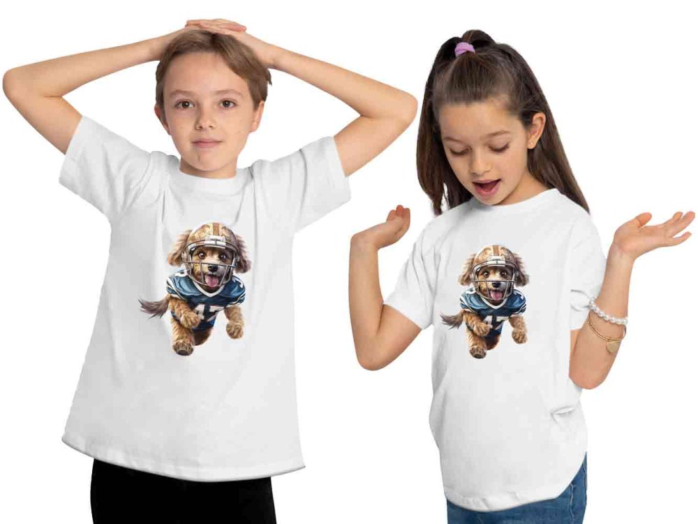 i498 Kinder American Football T-Shirt weiss