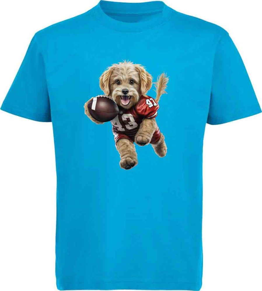 i499 Kinder American Football T-Shirt aqua blau