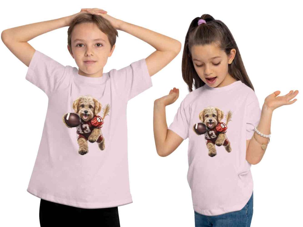 i499 Kinder American Football T-Shirt rosa