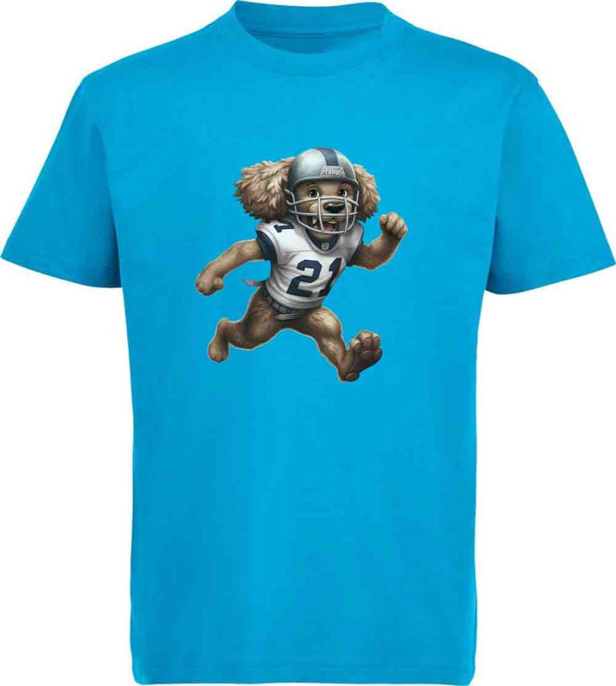 i500 Kinder American Football T-Shirt aqua blau