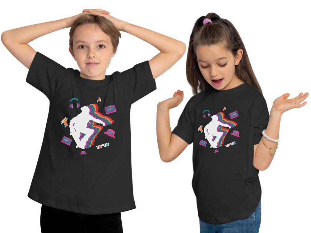 i521 Kinder Skater T-Shirt schwarz